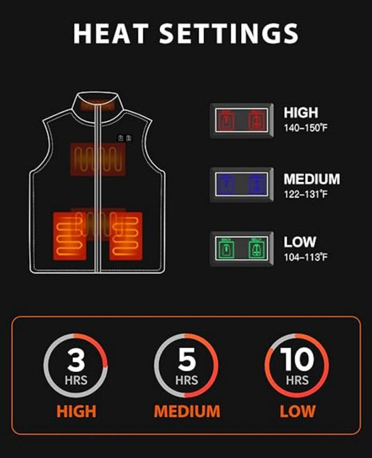 SNOW DEER Heated Vest for Men, Electric Rechargeable Vest with Carbon Fiber Heating, Waterproof, Ideal for Winter Activities