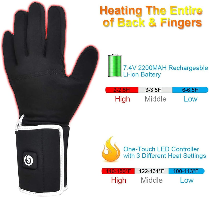 Load image into Gallery viewer, SNOW DEER Heated Glove Liners Men Women,Rechargeable Battery Heated Motorcycle Ski Snow Warmer Gloves
