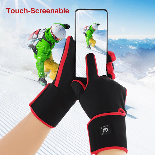 SNOW DEER Heated Glove Liners for Men Women, Rechargeable Battery Electric Heated Gloves, Winter Warm Glove Liners, Thin Gloves Riding Ski Snowboarding Hiking Cycling Hand Warmers