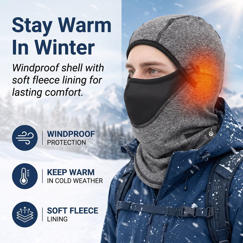 Load image into Gallery viewer, SNOW DEER Heated Ski Mask Balaclava, Electric Windproof Thermal Fleece Heated Face Mask with 3 Heat Levels, 7.4V Rechargeable Heated Balaclava for Skiing Cycling Hiking Snowmobile Winter Outdoor
