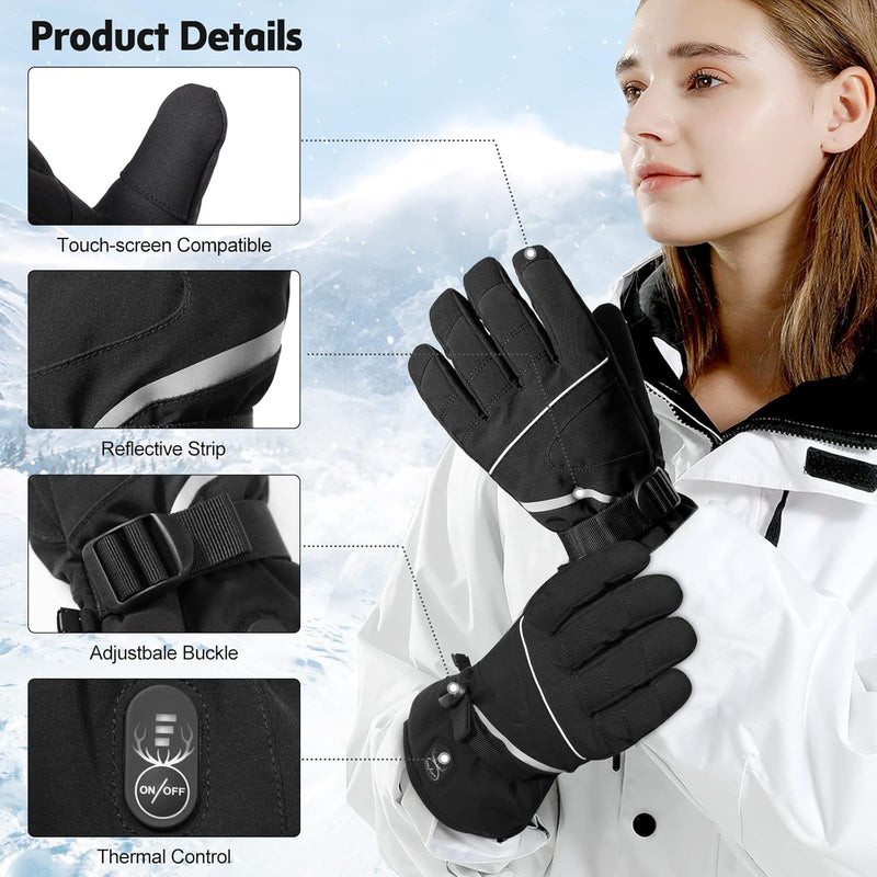 Load image into Gallery viewer, SNOW DEER Heated Gloves for Men Women, Electric Glove Rechargeable Battery Heated Hand for Motorcycle Biking Hunting Arthritis Skiing Working

