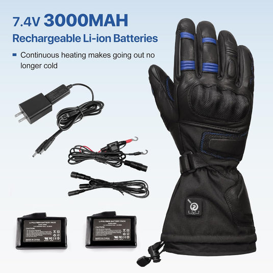 SNOW DEER Heated Motorcycle Gloves for Men Women，Touchscreen 7.4V 3000mAh Rechargeable Battery Electric Gloves for Cycling Riding Snowmobile Skiing