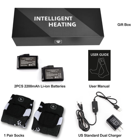 SNOW DEER Upgraded Rechargeable Electric Heated Socks，Ultimate Foot Warmer for Men & Women, Perfect for Skiing, Camping, Hiking, Motorcycling, &Outdoor Riding in Winter