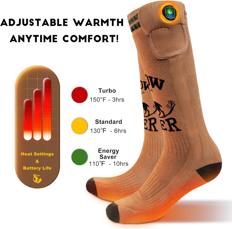 Load image into Gallery viewer, SNOW DEER Hunting Heated Socks with App Control for Men Women, Rechargeable Electric Heating Warm Sock for Motorcycle Hunting Ski Hiking Cold Winter Work Washable
