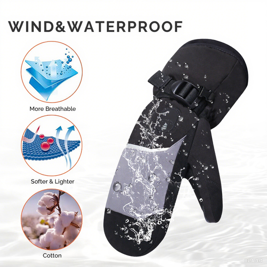 SNOW DEER Heated Mittens Gloves for Women Men 7.4V 2200MAH Electric Rechargeable Waterproof Ski Gloves for Winter Work Skiing Snowboarding Hiking Fishing Camping