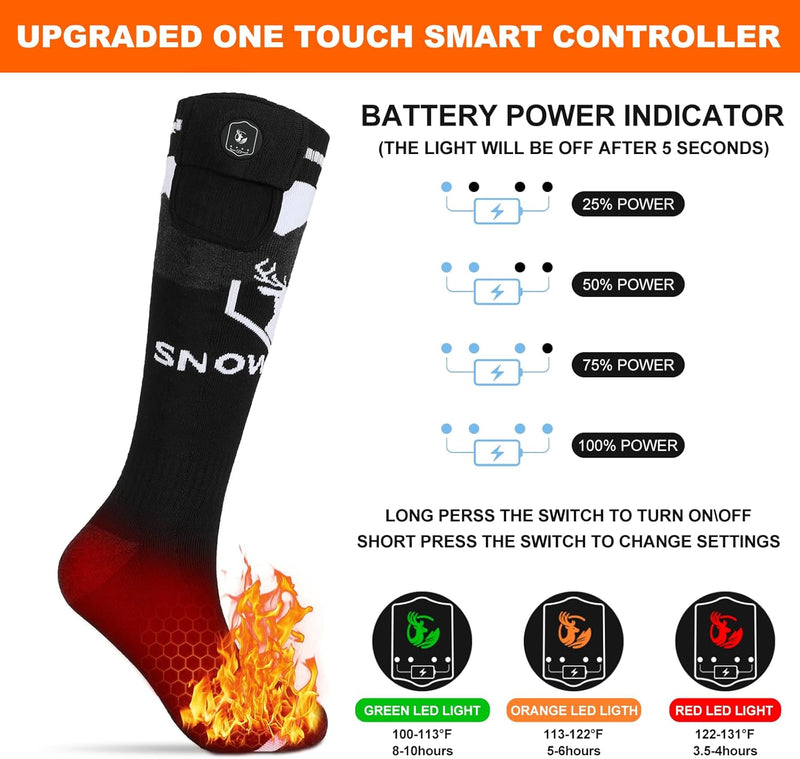 Load image into Gallery viewer, SNOW DEER Upgraded Rechargeable Electric Heated Socks，Ultimate Foot Warmer for Men &amp; Women, Perfect for Skiing, Camping, Hiking, Motorcycling, &amp;Outdoor Riding in Winter
