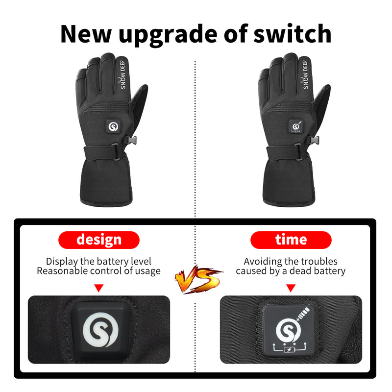 Load image into Gallery viewer, SNOW DEER Rechargeable Heated Gloves for Men &amp; Women - 7.4V 2200mAh Battery, Waterproof, Touchscreen - Ideal for Skiing, Cycling, Hunting &amp; Winter Adventures
