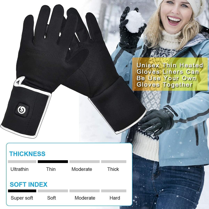 Load image into Gallery viewer, SNOW DEER Heated Glove Liners Men Women,Rechargeable Battery Heated Motorcycle Ski Snow Warmer Gloves

