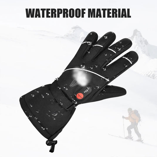SNOW DERR Heated Gloves for Men Rechargeable Waterproof Winter,Machine Washable Electric Heating Ski Glove for Hiking Motorcycling Camping Fishing Cold Weather Hand Warmers