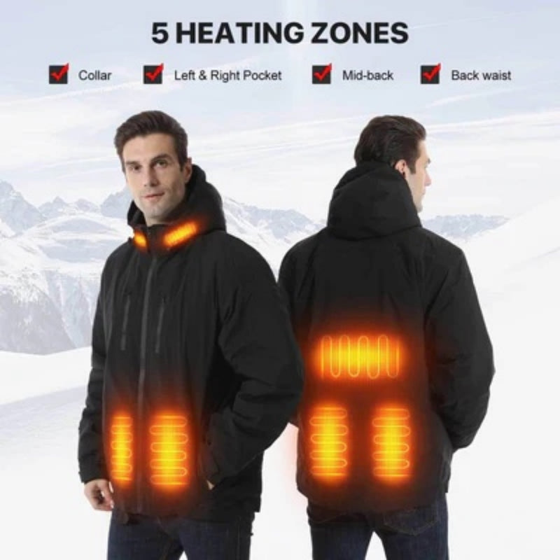 Load image into Gallery viewer, SNOW DEER Heated Jacket for Men &amp; Women – 5 Heating Zones, 3 Temp Levels, Waterproof Windproof Heated Coat with 7.4V 5000mAh Battery for Winter Outdoor Activities

