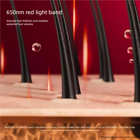 Red Light Scalp Massager Comb | 3 Modes, Waterproof, Rechargeable | Relaxation & Scalp Care Tool