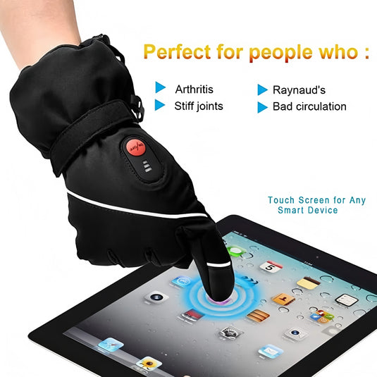 Snow deer Unisex Heated Gloves 7.4V 2200mAh Electric Rechargeable Winter Warm Glove Liners for Arthritis Raynaud Thin Gloves Riding Ski Snowboarding Hiking Cycling Hand Warmers