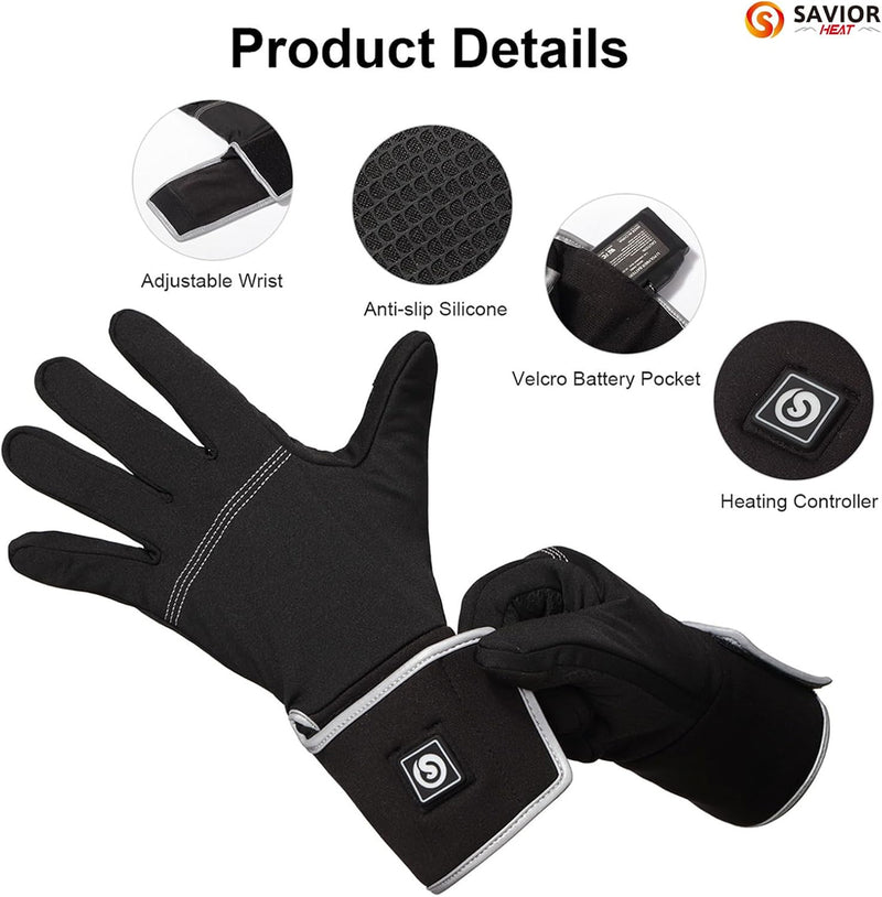 Load image into Gallery viewer, SNOW DEER Heated Glove Liners,Electric Heated Thin Gloves with Remaining Power Display,Rechargeable Hand Warmers,Suitable for Winter Driving,Typing,Running
