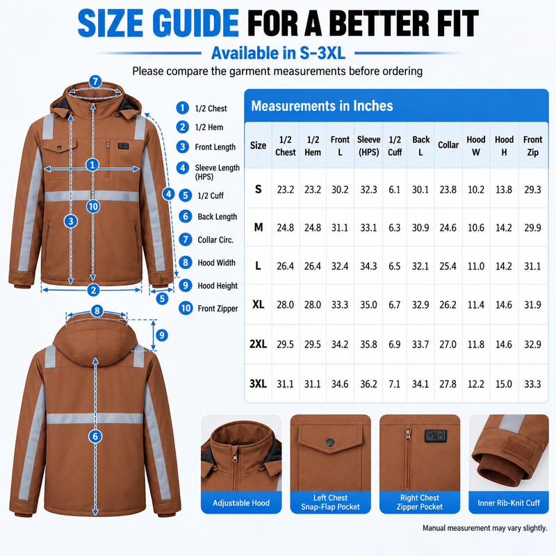 Load image into Gallery viewer, SNOW DEER Heated Work Jacket for Men, High Visibility Night Safety Heating Jacket with 5 Heating Zones, 6000mAh Rechargeable Battery, 3 Temperature Levels, for Outdoor Work Winter
