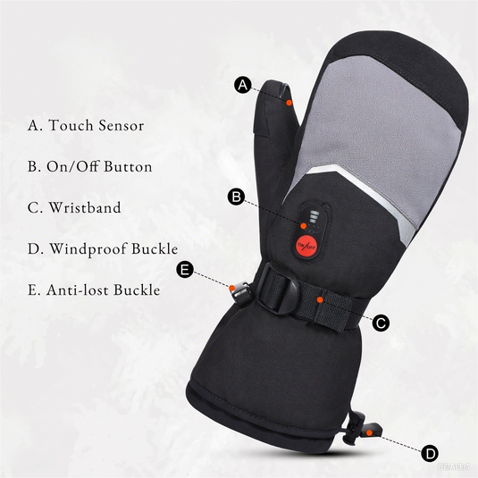 SNOW DEER Heated Mittens Gloves for Women Men 7.4V 2200MAH Electric Rechargeable Waterproof Ski Gloves for Winter Work Skiing Snowboarding Hiking Fishing Camping