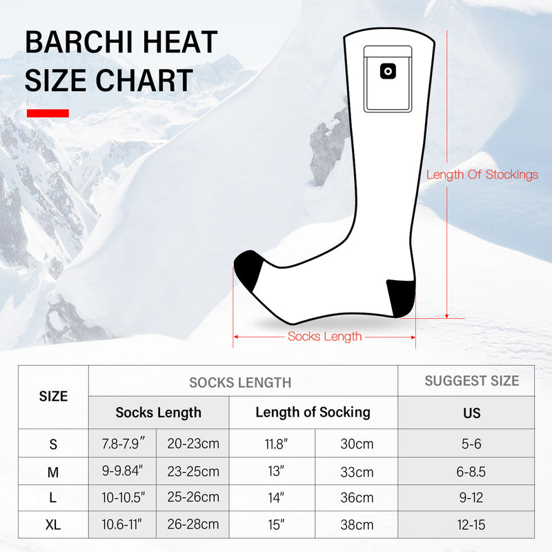 Load image into Gallery viewer, SNOW DEER Heated Socks for Winter Sports - 3 Temp Levels,100% Cotton, Blood Circulation, Ideal for Skiing/Hiking/Camping
