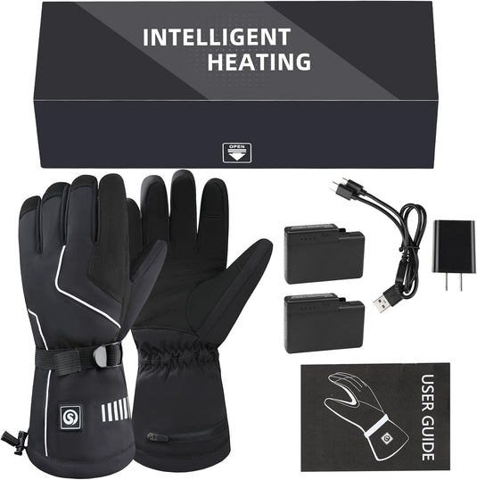 SNOW DEER Rechargeable Heated Gloves for Men & Women | 4400mAh Large Battery | 3-Level Temp Control, Touchscreen & Waterproof | Warm for Skiing, Cycling, Hiking, Winter Outdoor Activities