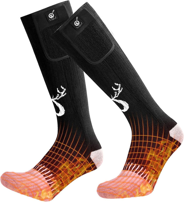 SNOW DEER Electric Heated Socks, Suitable for Both Genders – Ultimate Winter Companion for Hunting, Fishing, Camping, Trekking, & Ski Expeditions