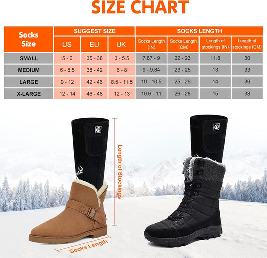 SNOW DEER Electric Heated Socks, Suitable for Both Genders – Ultimate Winter Companion for Hunting, Fishing, Camping, Trekking, & Ski Expeditions