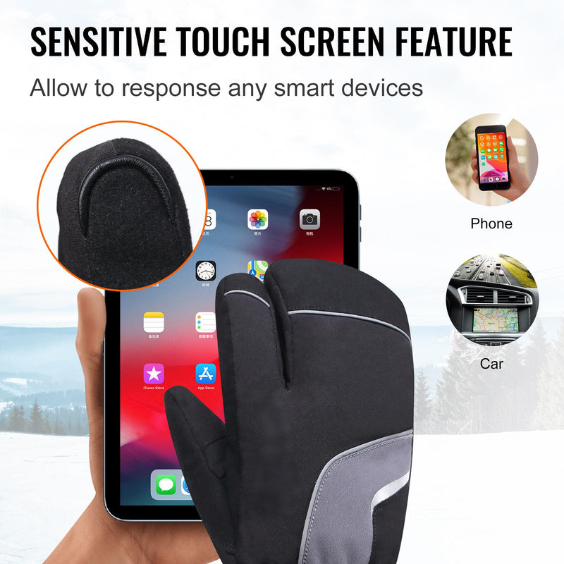 Load image into Gallery viewer, SNOW DEER Heated Ski Mittens 3-Finger Gloves Electric Rechargeable Battery Mitts for Men Women Kids Winter Snowboard Motorcycle Skating Camping Hunting
