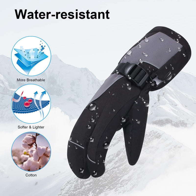 Load image into Gallery viewer, SNOW DEER Heated Ski Mittens 3-Finger Gloves Electric Rechargeable Battery Mitts for Men Women Kids Winter Snowboard Motorcycle Skating Camping Hunting
