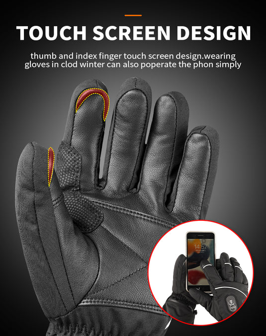 SNOW DEER Upgraded Heated Gloves Men Women,Ski Motorcycle Electric Battery Mittens Gloves