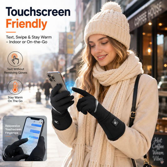 SNOW DEER Heated Glove Liners for Men Women, 7.4V Rechargeable Thin Electric Thermal Gloves for Winter Commute Typing Driving Walking Dog Walking