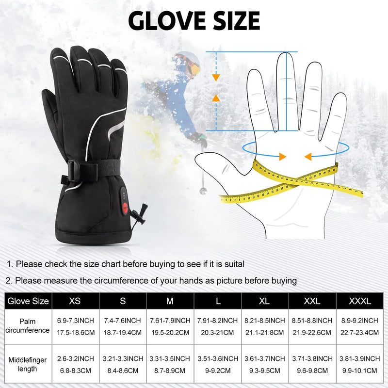 Load image into Gallery viewer, SNOW DEER Heated Gloves for Men Women - Electric Rechargeable Battery Heated Motorcycle Gloves,Winter Waterproof Warm Gloves Skiing Snowmobile Hands Gloves Best Gift
