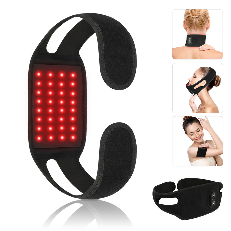Load image into Gallery viewer, SNOW DEER Red Light Wellness Neck Belt – 850nm Near-Infrared &amp; 660nm Red Light Wearable Wrap for Chin, Neck, Wrist, Leg &amp; Hand, Portable with Timer
