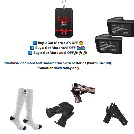 Snow Deer 7.4V Battery Heated  Leather Mittens
