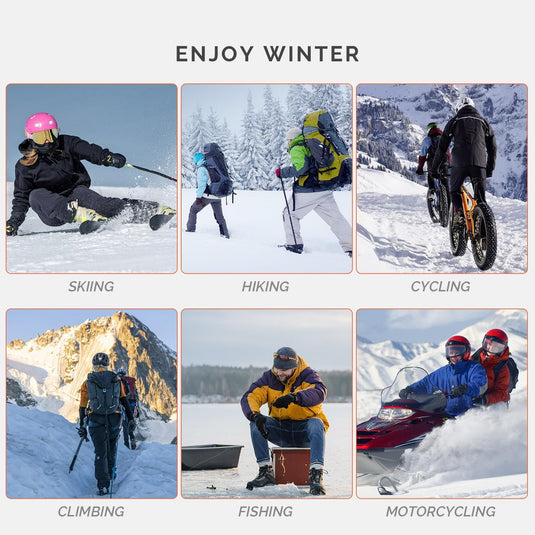 SNOW DEER Heated Gloves Battery Heat Motorcycle Gloves Goat-skin Leather 3 Gears Wamer Control Waterproof Electric Heated Mittens