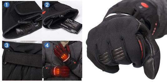 SNOW DEER Heated Gloves for Men Women, Temperature Display Heated Motorcycle Gloves, 2200mAh Rechargeable Battery Winter Gloves for Skiing Motorcycle Cycling Fishing Hunting