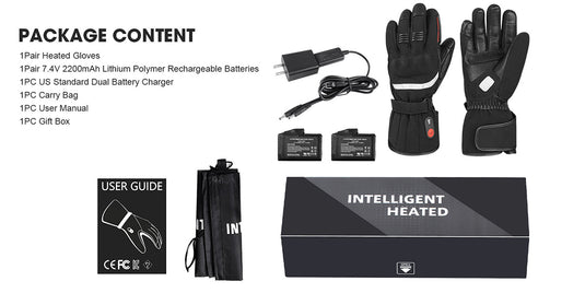 SNOW DEER Heated Gloves for Men Women, Temperature Display Heated Motorcycle Gloves, 2200mAh Rechargeable Battery Winter Gloves for Skiing Motorcycle Cycling Fishing Hunting