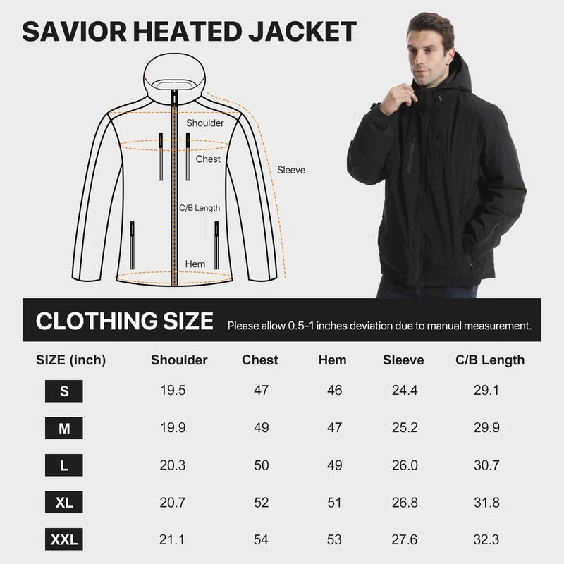 Load image into Gallery viewer, SNOW DEER Heated Jacket for Men &amp; Women – 5 Heating Zones, 3 Temp Levels, Waterproof Windproof Heated Coat with 7.4V 5000mAh Battery for Winter Outdoor Activities
