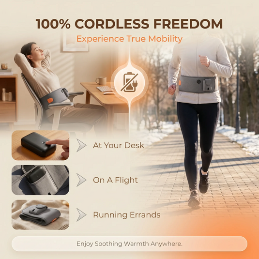 SNOW DEER Lumbar Support Belt with Soothing Warmth, Upgraded Heated Waist Belt with Graphene Heating, 10000mAh Cordless Heated Lumbar Support Wrap with 4 Heat Settings for Daily Comfort, Office, Home
