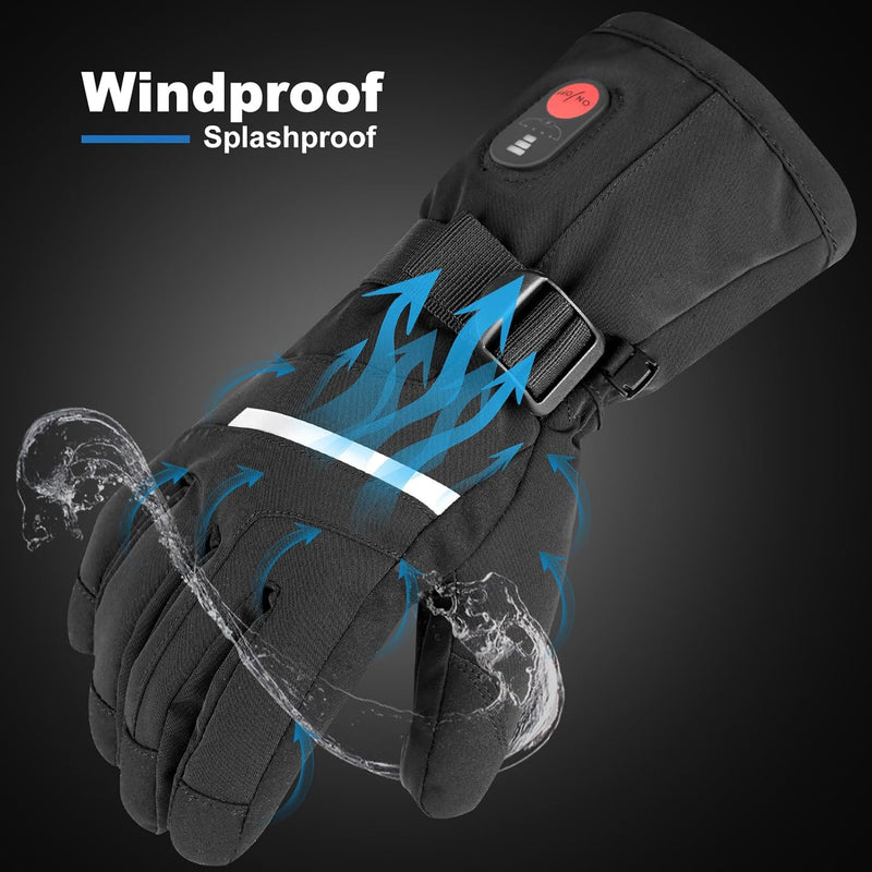 Load image into Gallery viewer, SNOW DEERHeated Gloves - Unisex Winter Ski Gloves with Rechargeable Electric Heating for Skiing, Snowboarding, Snow Hiking, Hunting &amp; Outdoor Activities
