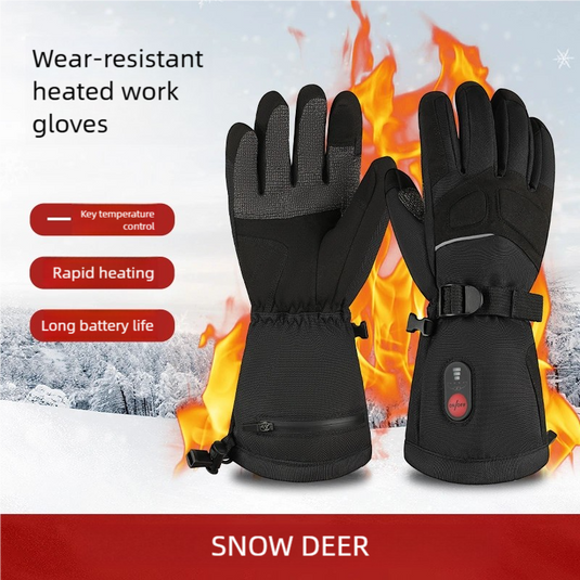 SNOW DEER Heated Work Gloves Men Rechargeable Waterproof, Cut-Resistance Heated Gloves for Men Women, Touchscreen Heated Working Gloves for Men Outdoor Work