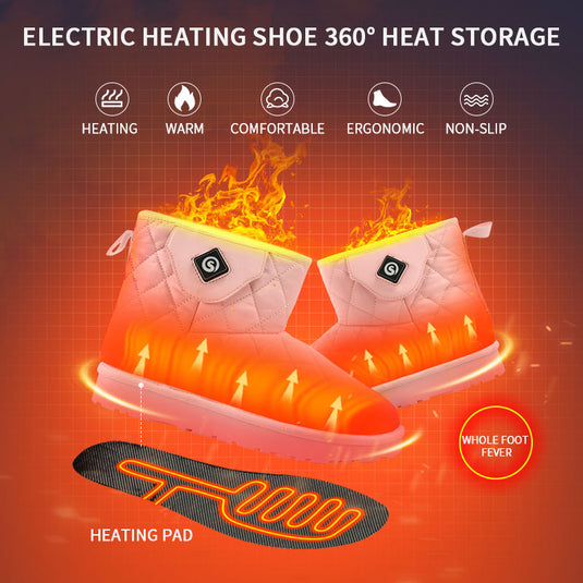 SNOW DEER Heated Boots Heated Shoes for Women Men,Electric Rechargeable Heated Foot Warmer for Feet,Stylish Winter Footwear