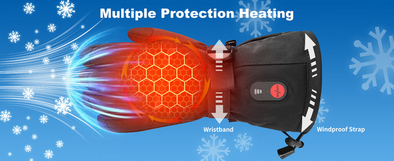 Load image into Gallery viewer, SNOW DEERHeated Gloves - Unisex Winter Ski Gloves with Rechargeable Electric Heating for Skiing, Snowboarding, Snow Hiking, Hunting &amp; Outdoor Activities
