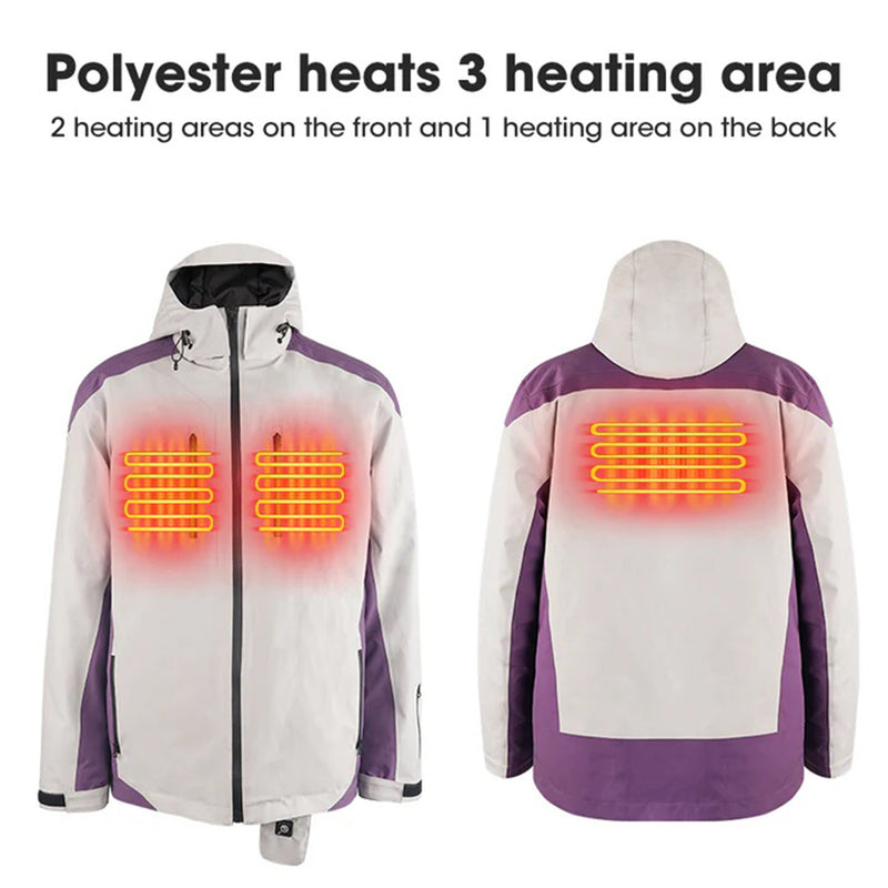 Load image into Gallery viewer, SNOW DEER Heated Ski Jacket – Lightweight, Slim Fit, 3 Heating Zones, Fast Warm-Up, 7.4V 5200mAh Battery
