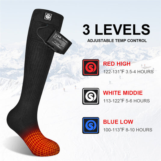 SNOW DEER Heated Socks for Men Women, Rechargeable Electric Socks for Cold Feet