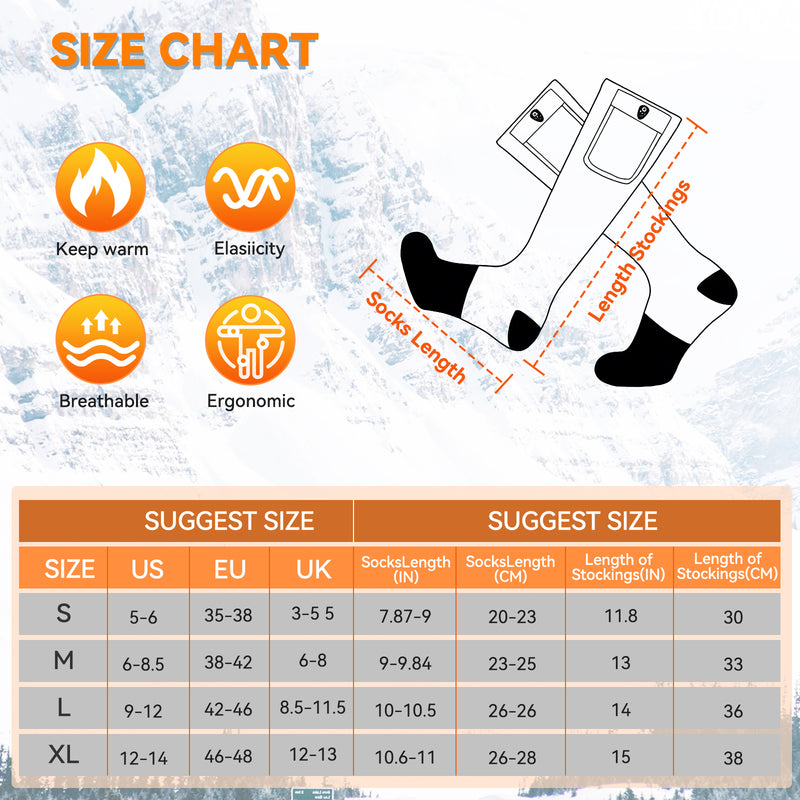 Load image into Gallery viewer, SNOW DEER Heated Socks, APP Control Electric Heated Socks for Men Women, Rechargeable Battery Powered Warm Socks, Washable Thermal Socks Foot Warmer for Winter Hunting Skiing Hiking Camping
