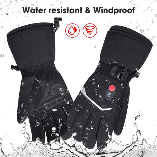 Snow Deer Gloves for Men Women, Rechargeable Electric Heated Gloves ,Heated Skiing Gloves and Snowboarding Gloves