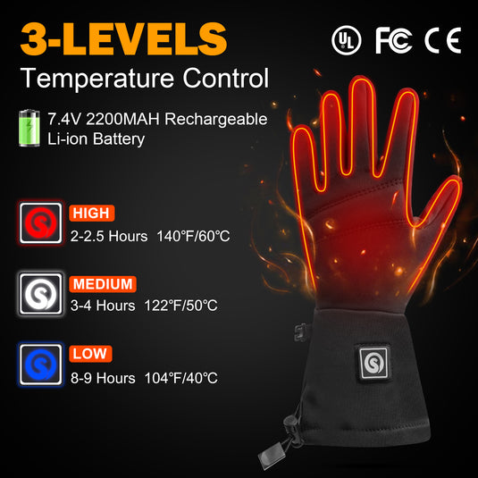 SNOW DEER Heated Gloves for Women Men Rechargeable Waterproof,Glove Liners Ski Snow Gloves for Cold Weather Winter Hand Warmers