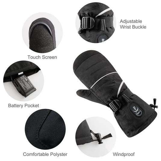 SNOW DEER Heated Gloves for Men Women, Electric Glove Rechargeable Battery Heated Hand for Motorcycle Biking Hunting Arthritis Skiing Working