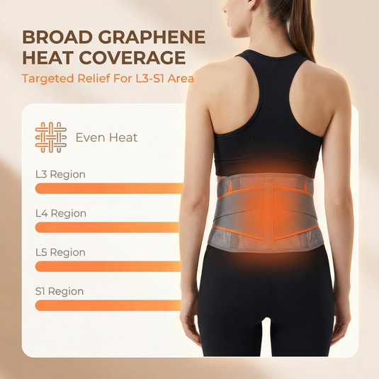 SNOW DEER Lumbar Support Belt with Soothing Warmth, Upgraded Heated Waist Belt with Graphene Heating, 10000mAh Cordless Heated Lumbar Support Wrap with 4 Heat Settings for Daily Comfort, Office, Home