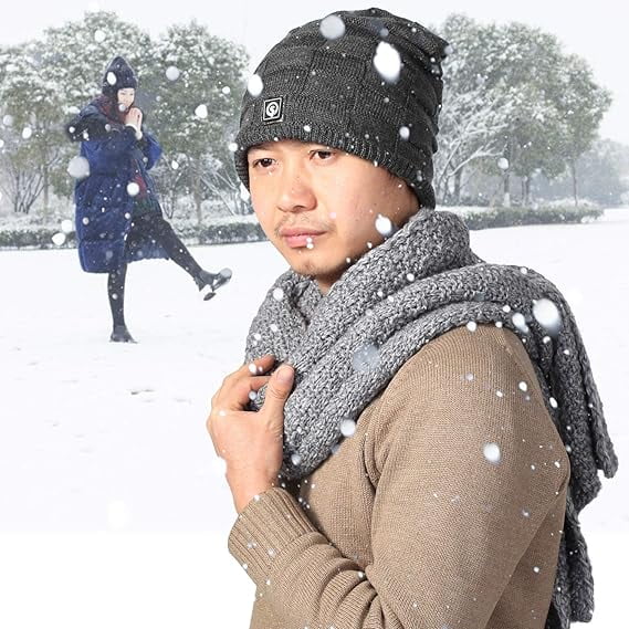 Load image into Gallery viewer, SNOW DEER Battery Heated Beanie Hat,Electric Rechargeable Warm Winter Heated Fleece Cap
