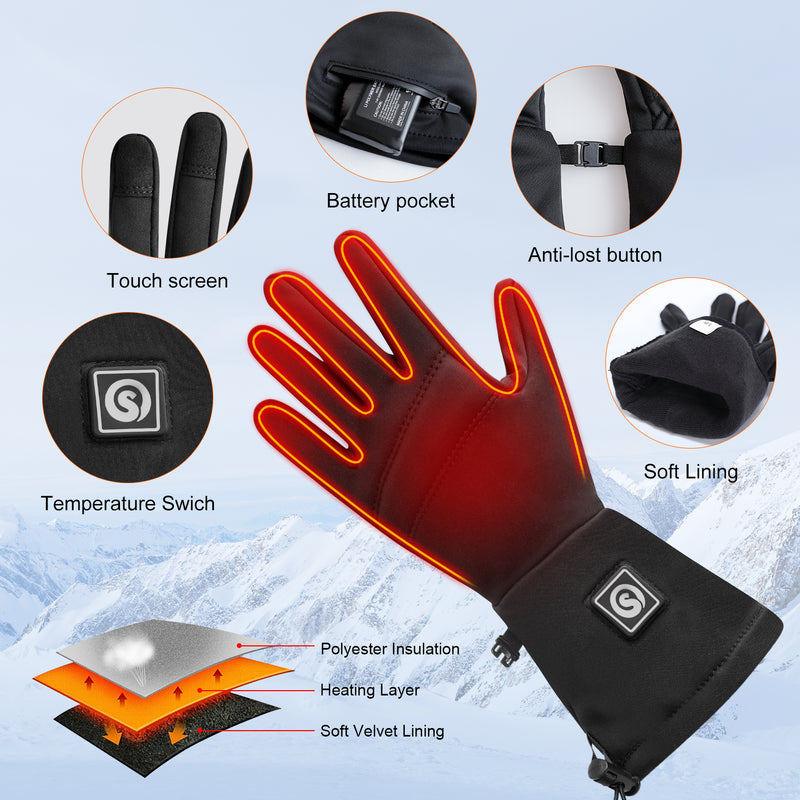 Load image into Gallery viewer, SNOW DEER Heated Gloves for Women Men Rechargeable Waterproof,Glove Liners Ski Snow Gloves for Cold Weather Winter Hand Warmers

