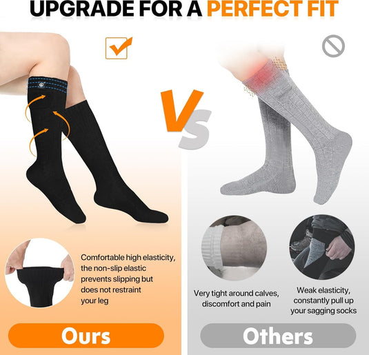SNOW DEER Heated Socks for Men Women, Rechargeable Electric Socks for Cold Feet