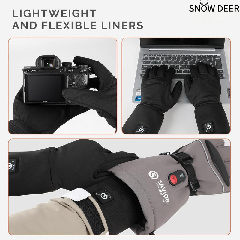 Load image into Gallery viewer, Snow Deer Heated Gloves Mittens for Men Women Supreme Feel Rechargeable Electric Battery Ski Snowboarding Hiking Cycling Hunting Gloves Hand Warmer Gift Idea
